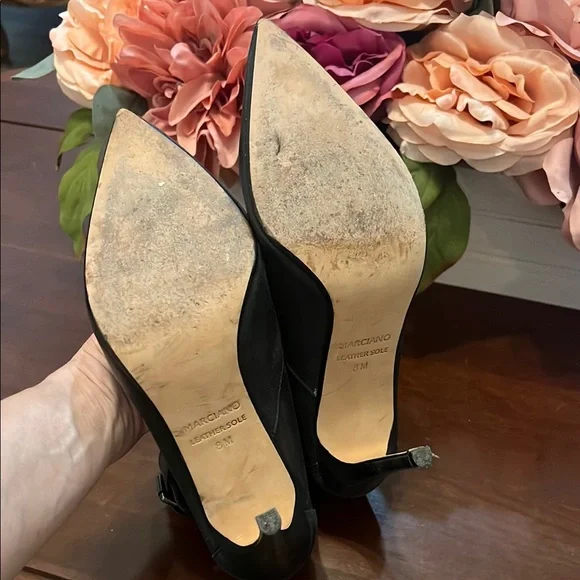 Marciano Leather Elegant Black Strappy Women's Shoes - Picture 9 of 9